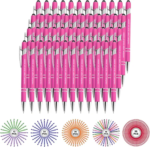 Miniatura 58 de Bolígrafos personalizados con nombre a granel, juego de bolígrafos personalizados, lápiz capacitivo grabado, logotipo, texto, regalo para negocios