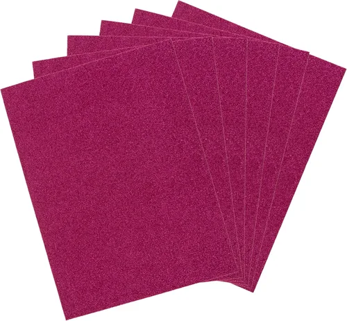 Miniatura 4 de Mega Crafts 6 hojas metálicas de espuma EVA de 9 x 12 pulgadas, papeles con purpurina azul brillante con parte trasera adhesiva, álbumes