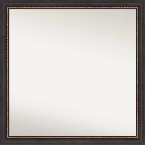 Miniatura 210 de Amanti Art Espejo de baño negro para sobre el fregadero, 23 x 23 pulgadas, espejo cuadrado negro Ashton, marco de madera tradicional mediano, se