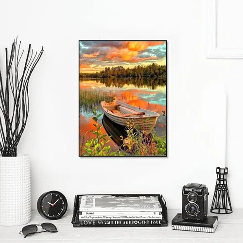 Miniatura 2 de abcGoodefg Kit de pinturas de arte de diamantes, 6 paquetes, kits de arte de diamantes 5D para adultos, juego de paisaje, pintura redonda de taladro