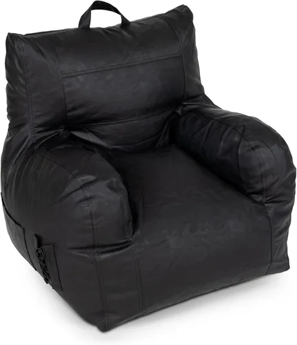 Miniatura 22 de Big Joe Hug Sillón estilo puf relleno de bolitas, Caribou Hyde, mezcla de poliéster sintético, 3 pies Adular