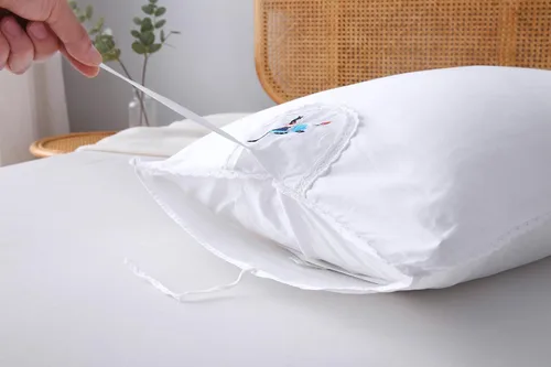 Miniatura 4 de Fundas de almohada bordadas blancas, fundas de almohada de pájaros con encaje, 100% algodón, paquete de 2 unidades, tamaño Queen 30 x 20 pulgadas