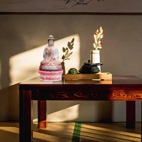 Miniatura 9 de Zerodeko Base Avalokitesvara Base de estatua Avalokitesvara Base de cerámica para regalo de oficina en casa