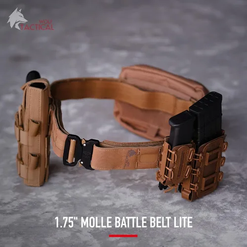 Miniatura 2 de WOLF TACTICAL Molle Battle Belt Lite - Cinturón de combate de liberación rápida de 1.75 pulgadas Negro
