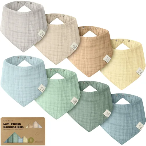Miniatura 15 de KeaBabies Paquete de 8 baberos de muselina para niños y niñas, baberos de muselina bandana para bebés, niñas y niños, babeo recién nacido, dentición