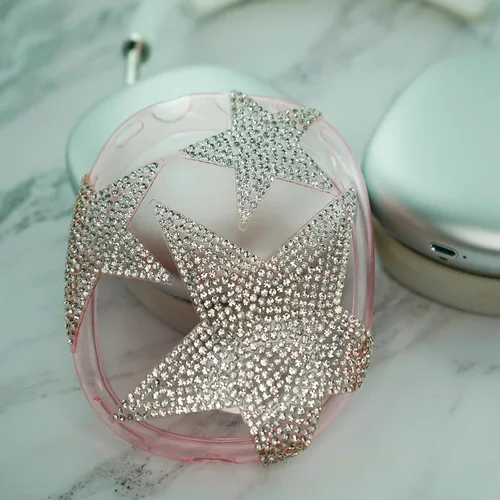 Miniatura 34 de MORWLAT Funda para AirPods Max con Diamantes de Imitación Brillantes Estrellas, Fundas Suaves Bonitas Transparentes y Brillantes para Mujeres