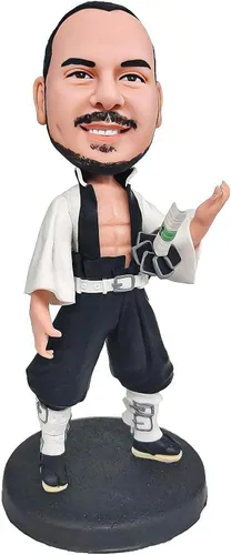 Miniatura 27 de Figura personalizada de Bobble-Heads Muñeca, Taekwondo 6th Dan Man Custom Bobble Head, Figuras de Cabeza Bobble Hecho a mano, Escultura
