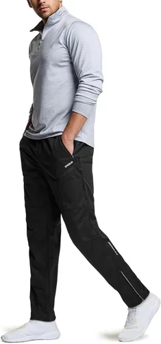 Miniatura 3 de TSLA - Pantalones deportivos de ciclismo antiviento y térmicos para hombre, forrados de vellón, para exteriores, para el invierno y clima frío
