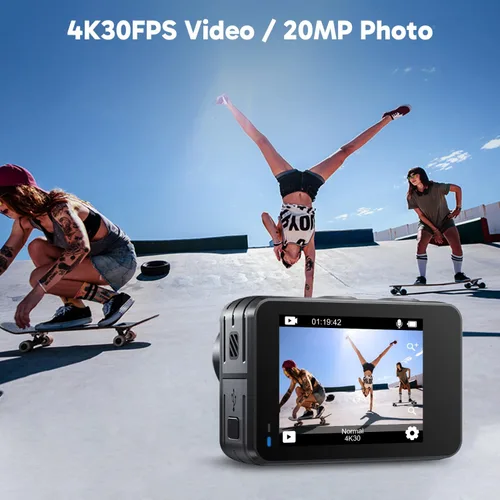 Miniatura 2 de AKASO Brave 7 LE 4K30fps Cámara de acción con 64 GB MicroSDXC U3 Tarjeta de Memoria Kit de Accesorios Paquete Ultra HD 131FT Cámara impermeable EIS