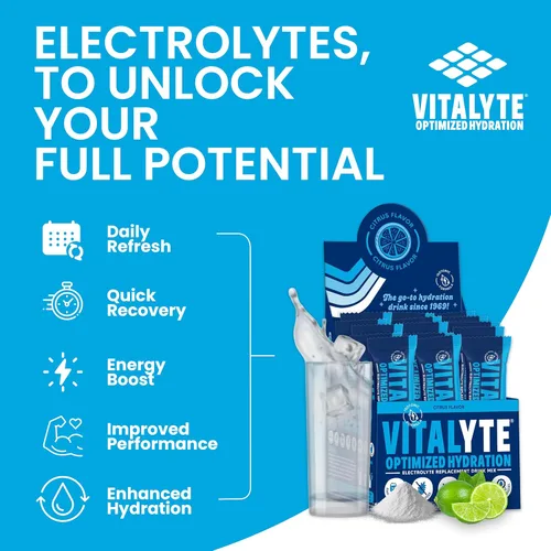 Miniatura 6 de Vitalyte Mezcla de bebida en polvo de electrolitos, mezcla de hidratación de electrolitos isotónicos, paquete de caja a granel