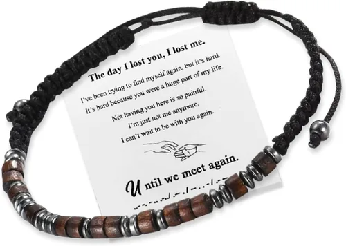 Miniatura 10 de Pulsera con código morse, regalos de Navidad para hijo, nieto, hija, nieta, sobrino, regalo de cumpleaños inspirador Tiger Eye Stone