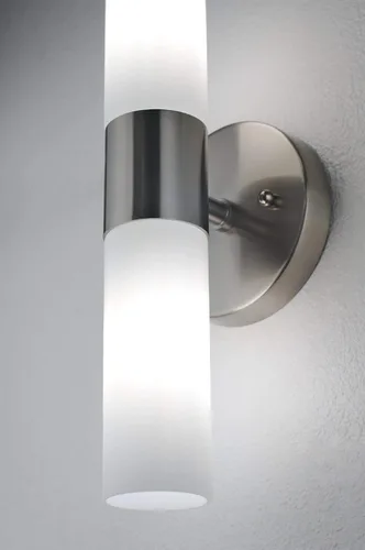 Miniatura 8 de Kira Home Duo - Aplique de pared moderno de 14 pulgadas con pantallas de vidrio esmerilado, para baño/tocador, acabado de níquel cepillado