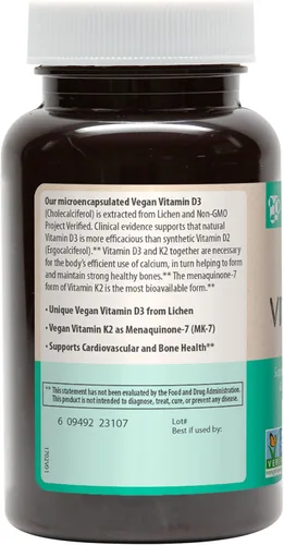 Miniatura 3 de MRM Nuturition Vitamina D3 vegana de 2,500 UI Hueso + Salud inmunológica Hecho de líquenes Apoya la absorción de calcio Vegano + Apto