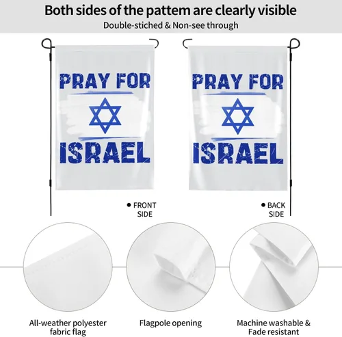 Miniatura 2 de Bandera con texto en inglés "I Stand With Israel Flag Pray For Israel" Bandera de Estados Unidos con bandera de Israel, bandera de Israel, bandera