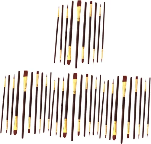 EXCEART Juego de 40 pinceles de nailon para el cabello, pinceles de pintura para niños, pinceles de pintura para pintura acrílica, pinceles de