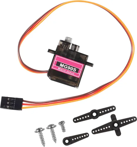 Miniatura 3 de 2 piezas MG90S 0.32 oz servo motor micro servo metal engranado kit mini servos para RC robot helicóptero avión controles coche barco con cable