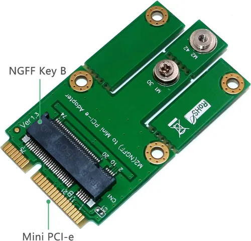 Miniatura 2 de M. 2 NGFF Key B a Mini PCI-E adaptador con ranura para tarjeta SIM para módulo a placa base Mini PCI-E