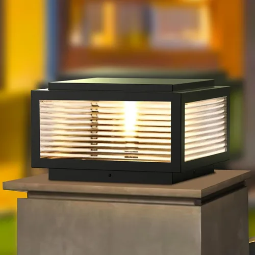 Miniatura 8 de Luz de poste para exteriores de 12 x 12 pulgadas, luz de columna, lámpara de columna con cable de 110-240 V (12-36 V bombilla de reemplazo), luz
