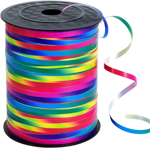 Miniatura 25 de BEISHIDA Cinta Plateada Rizada Ondulada de 500 Yardas, Cuerda para Globos, Rollo Metálico Brillante para Cinta de Envolver Regalos para Fiestas