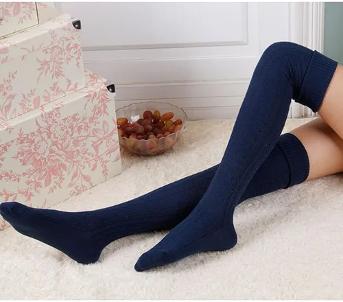 Miniatura 4 de LIZAIDA MENENDEZ Calcetines altos extra largos para mujer, medias altas por encima de la rodilla, calcetines largos cálidos, calentadores de piernas