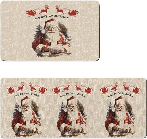 Miniatura 7 de Tapete de baño de Papá Noel para bañera, antideslizante, de secado rápido y absorbente, tierra de diatomeas, fregadero, dormitorio, cocina, lavable