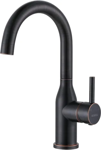 Miniatura 12 de WOWOW Grifo de Fregadero de Barra de Una Sola Manija, Grifo de Barra de 1 Orificio, Grifo de Cocina Pequeño de Níquel Cepillado, Grifo Comercial