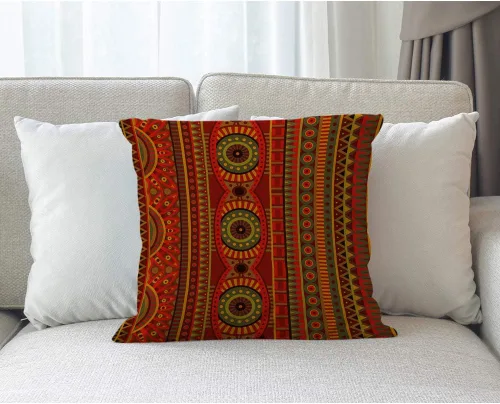 Miniatura 2 de Funda de almohada con patrón tribal, diseño abstracto de rayas étnicas africanas, patrón de cultura redonda, cuadrada, cojín para el hogar