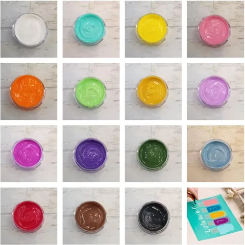 Miniatura 7 de DGAGA Pasta de tiza de 1.76 onzas x 15 colores para plantillas, pasta de serigrafía para manualidades, kit de pintura para manualidades, suministros