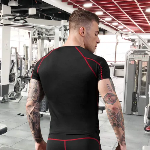 Miniatura 4 de WRAGCFM Men's Compression Shirts Short Sleeve Athletic Workout Undershirts Quick Dry Base Layer Sports T-Shirts Running Tops