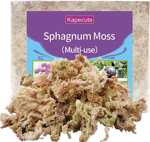 Miniatura 7 de 5oz de musgo sphagnum para propagación de plantas, excelente mezcla para macetas de orquídeas, ayuda a mantener la humedad