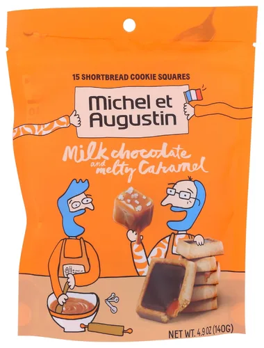 Miniatura 15 de Michel et Augustin Paquete variado de bolsas para galletas, 2 sabores: chocolate con leche y caramelo + chocolate con leche y avellana, 15 galletas
