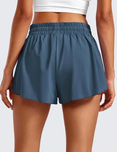 Miniatura 27 de CRZ YOGA Pantalones cortos de correr 2 en 1 para mujer, cintura alta, secado rápido, para atletismo, gimnasio, descanso, entrenamiento, lindas