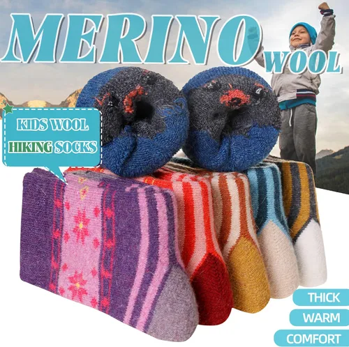 Miniatura 3 de Eocom - Medias de invierno cálidos de lana para niños y niñas, 6 pares