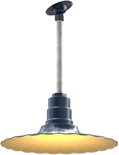Miniatura 48 de Steel Lighting Co. Colgante Eagle Rock Lámpara montada en el techo Onda radial de 16 pulgadas vástago de 12 pulgadas Acero resistente