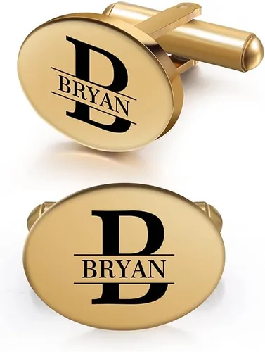 Gemelos de hombre con nombre personalizado para hombres, gemelos personalizados con 26 letras iniciales del alfabeto, para esposo, a la moda,