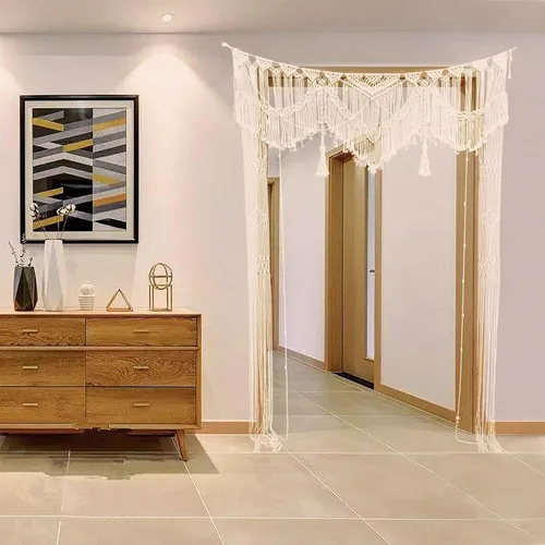 Miniatura 3 de kiido Gran macramé para colgar en la pared, decoración bohemia de boda para cenador/arco, cortina de puerta, telón de fondo de fotos, decoración