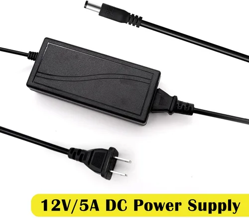Miniatura 4 de Adaptador de corriente para cámara de seguridad de 2 puntas, 12 V, 5 A, 100 V-240 V, adaptador de corriente de 8 vías, cable divisor de alimentación