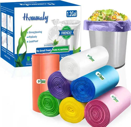 Miniatura 10 de Bolsas de basura pequeñas Multicolr de 2.6 galones, 350 unidades, bolsas de basura fuertes, mini bolsas de basura para baño, bolsas de plástico