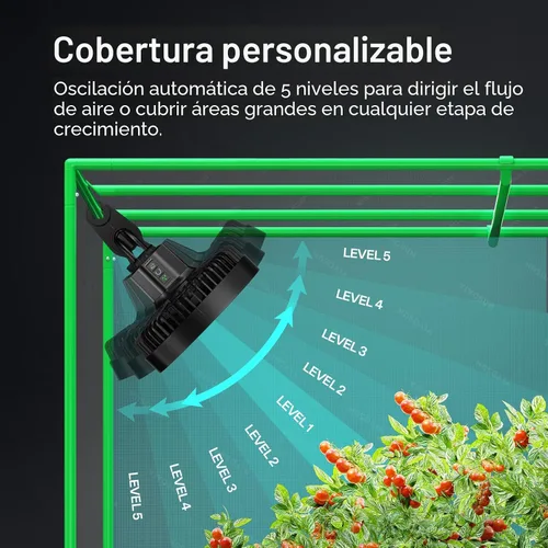 Miniatura 4 de VIVOSUN AeroWave E6 Gen2, ventilador de clip para tienda de cultivo de 6 pulgadas, motor EC, control inteligente, potente ventilador oscilante