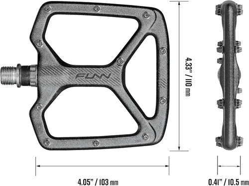 Miniatura 3 de Funn Python - Pedales planos de bicicleta - Pedales de bicicleta de plataforma ancha para bicicleta de montaña BMX/MTB, eje CrMo de 9/16 pulgadas