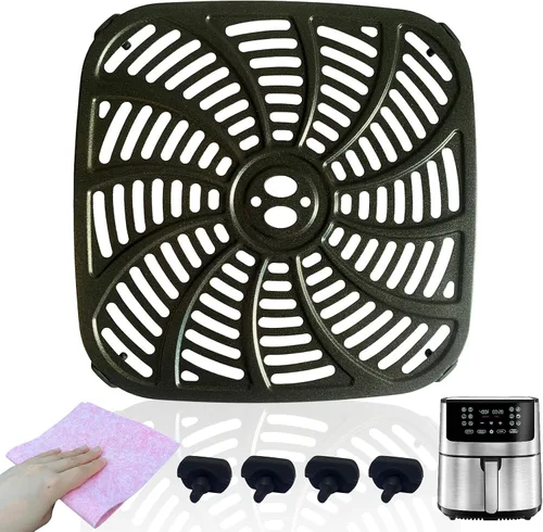 Miniatura 14 de Bandeja de freidora de aire de 2 cuartos para freidora de aire instantáneas Vortex, revestimiento antiadherente de doble capa mejorada, freidora