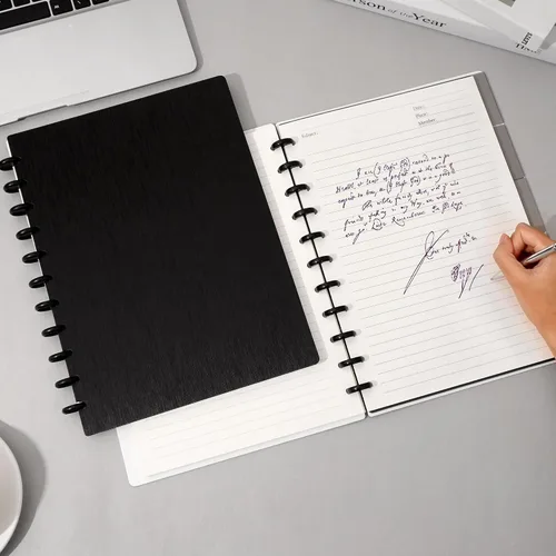 Miniatura 5 de Yoment Paquete de 2 Cuadernos con Encuadernación de Discos Recargables de 5 Materias 8.6" x 12" Diario Espiral Personalizable con Páginas Removibles