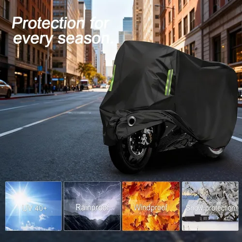 Miniatura 2 de Funda para motocicleta para todas las estaciones, calidad universal de clima, impermeable, protección solar al aire libre, refugio para scooter, a