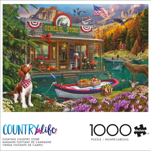Miniatura 2 de Buffalo Games - Lena - Country Life - Floating Country Store - Rompecabezas de 1000 piezas para adultos - Rompecabezas desafiante perfecto
