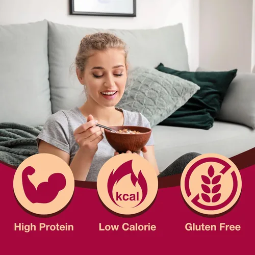 Miniatura 4 de ProtiDIET Avena Instantánea de Plátano y Nuez Alta en Proteína - Sin Gluten, Rica en Fibra, Baja en Azúcar - Proteína para el Desayuno Fácil de Nuez
