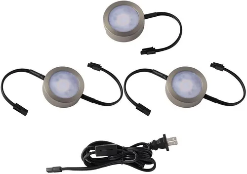 Miniatura 7 de WAC Lighting, Luz de disco LED individual con doble cable de plomo de 6 pulgadas 3-CCT seleccionable 2700K-3000K-3500K Voltaje de línea en blanco