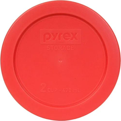 Miniatura 4 de Recipientes de vidrio, Pyrex, con tapa para almacenamiento de alimentos, Rojo