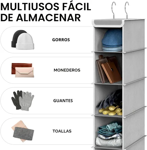 Miniatura 6 de Simple Houseware - Paquete de 2 organizadores colgantes con 10 estantes, color gris