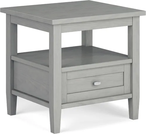 Miniatura 26 de SIMPLIHOME Warm Shaker - Mesa auxiliar de madera maciza de 20 pulgadas de ancho x 20 pulgadas de alto, color marrón carbón envejecido, mesa