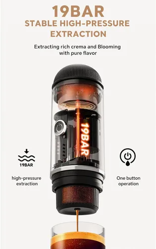 Miniatura 4 de Máquina de café portátil, 8.5 fl oz de calefacción eléctrica de viaje, cafetera de viaje para cocina, electrodomésticos de viaje con bolsa